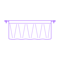 Buildings Window Curtains Valance Sticker Outline Svg File, Free Vectors File